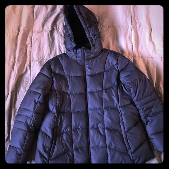 faded glory women's hooded puffer coat